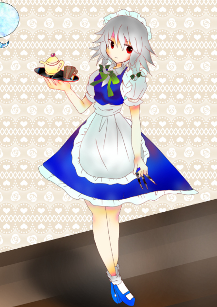 線画借りました！  十六夜咲夜