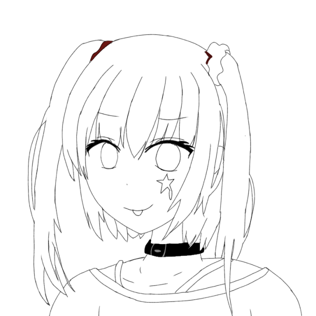 あっかんべー 線画