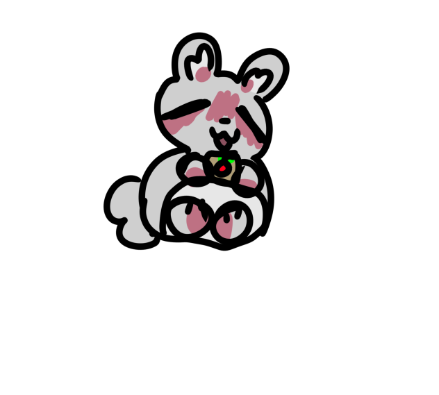 bunny eating apple sauce