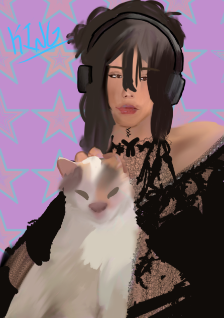 The demon cat and I - ibisPaint