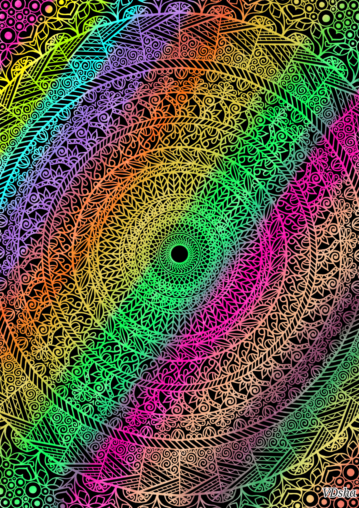 multi-coloured mandala - ibisPaint