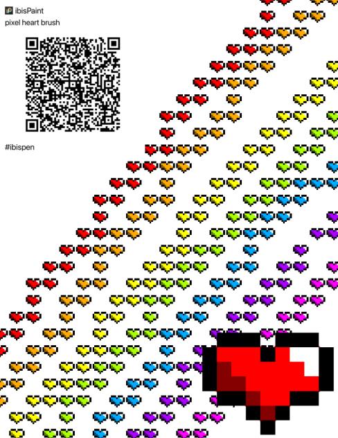 Pixel heart brush
