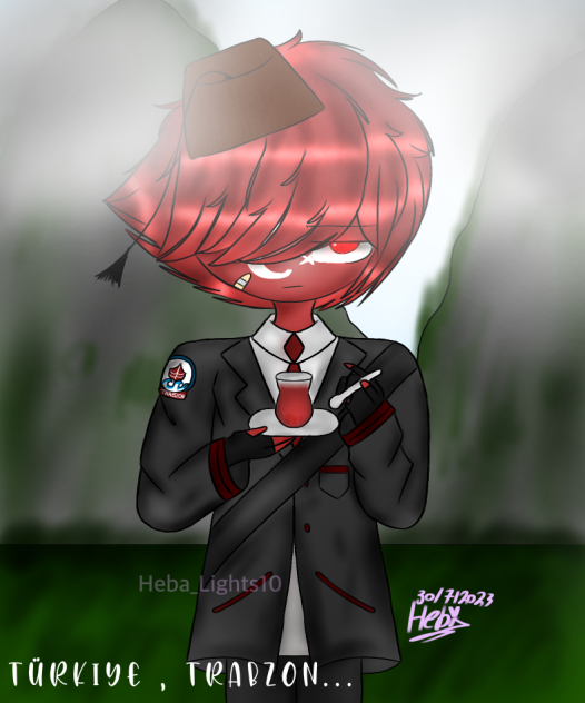 Türkiye countryhumans in Trabzon nature
