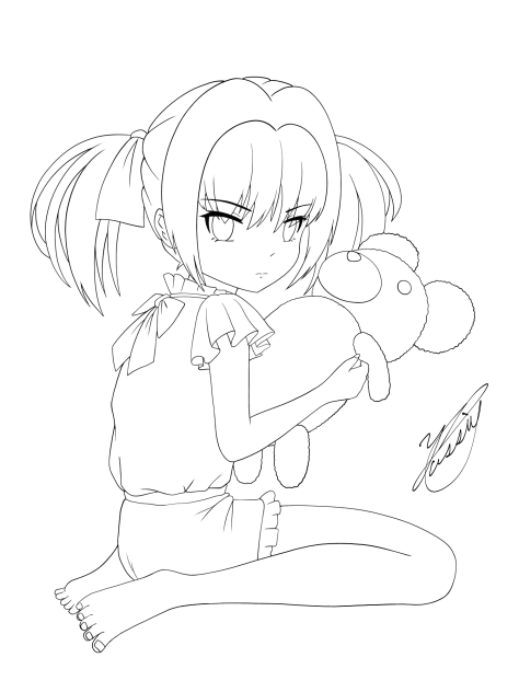 My stuffed animal（線画）