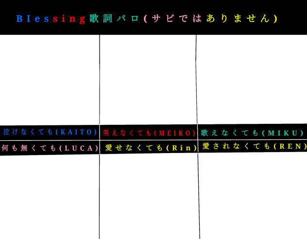 BIessing歌詞パロ合作