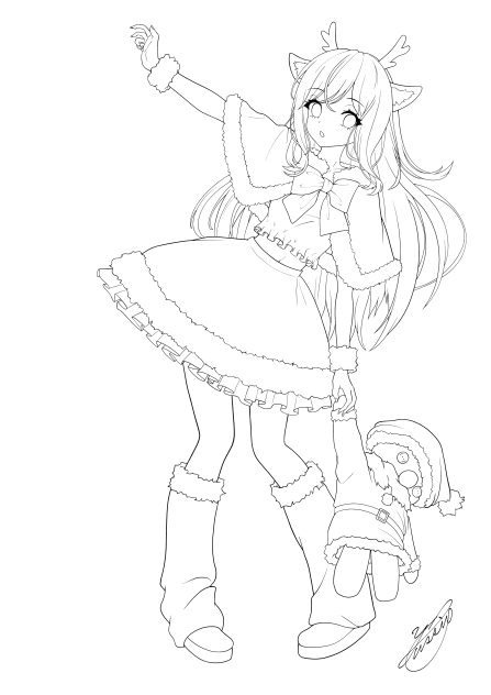 クリスマス2023フリー線画