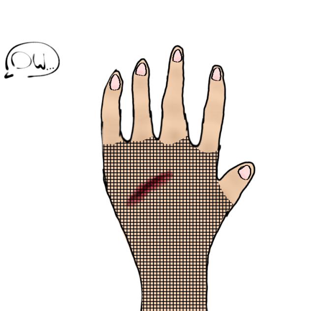Hand test with fishnets