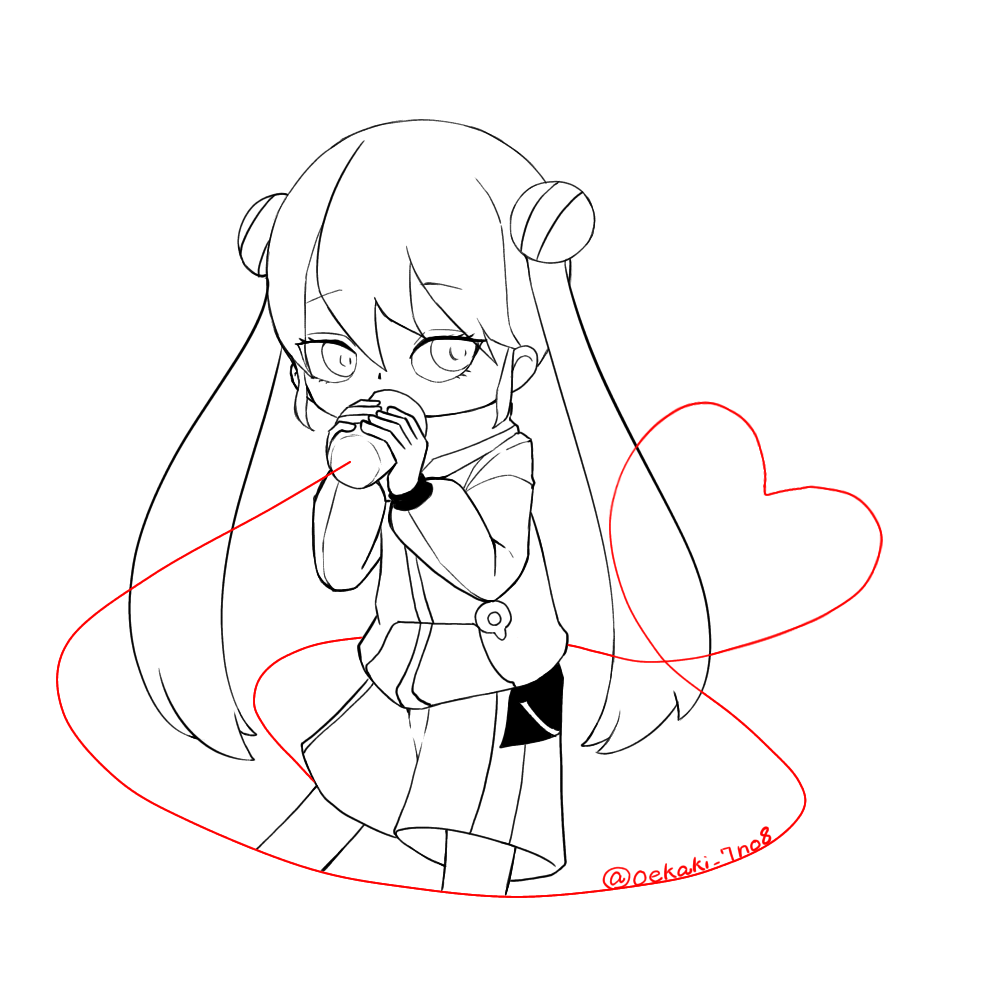 ねぇねぇねぇ。 線画 - ibisPaint