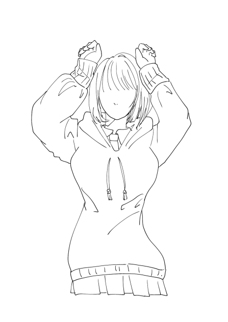 女の子9 線画