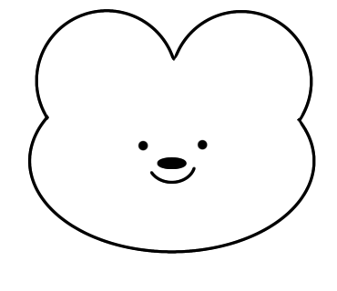 シロクマを描きました(円定規・楕円定規・描画ツール定規)