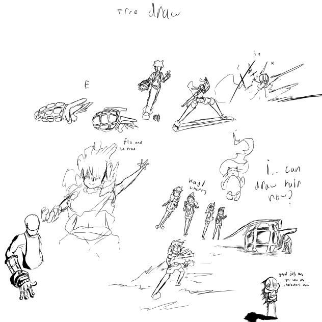 More studies, doodles, and hair..