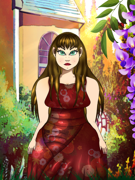 The girl in a garden