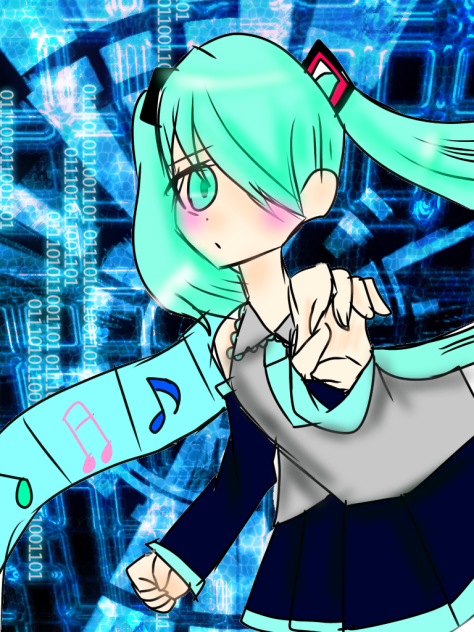 初音ミクちゃん一発描きぃぃぃぃぃぃぃぃ！