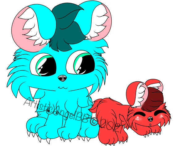 Blue And Red Father And Son Bears