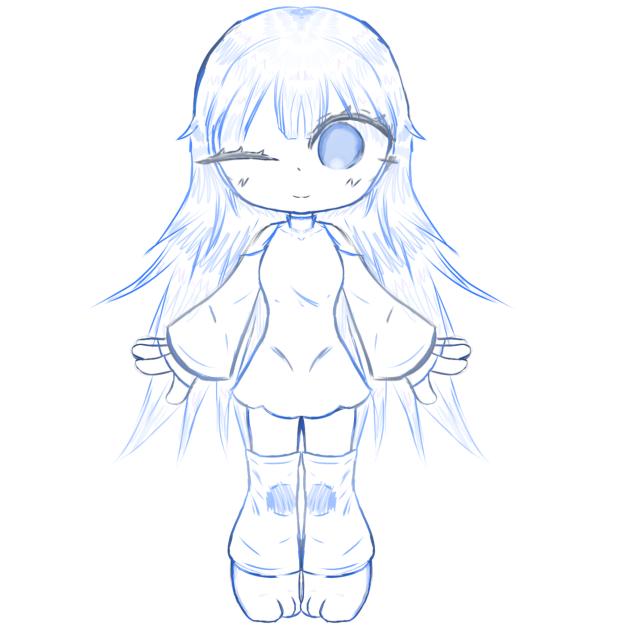 Cute Blue Chibi Girl!! 💙🩵🤍🫐🌊