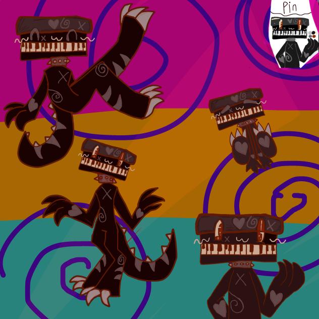 Pin the piano lizard