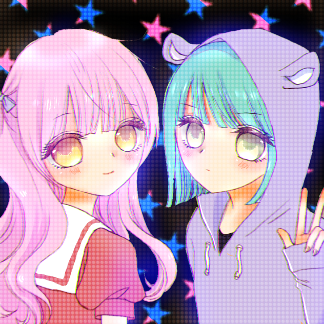 塗り絵女子ペア(完成)