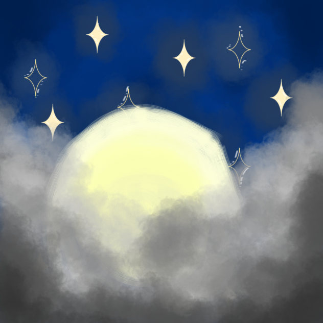 moon and clouds