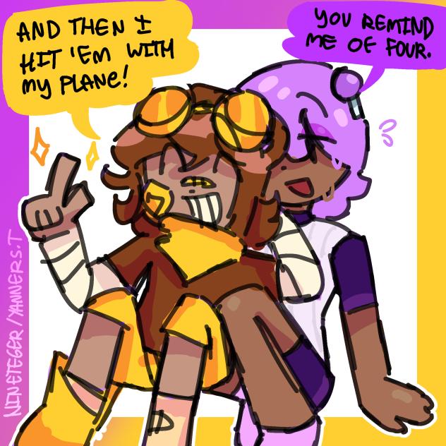 quick lolliggage doodle 💜💛