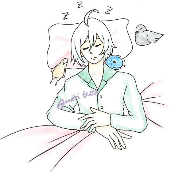 Silver sleepy bird