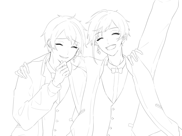 Happy Birthday Leech Brothers!!! 線画
