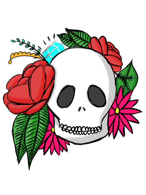 Digital Speedpaint!! Rose Skull