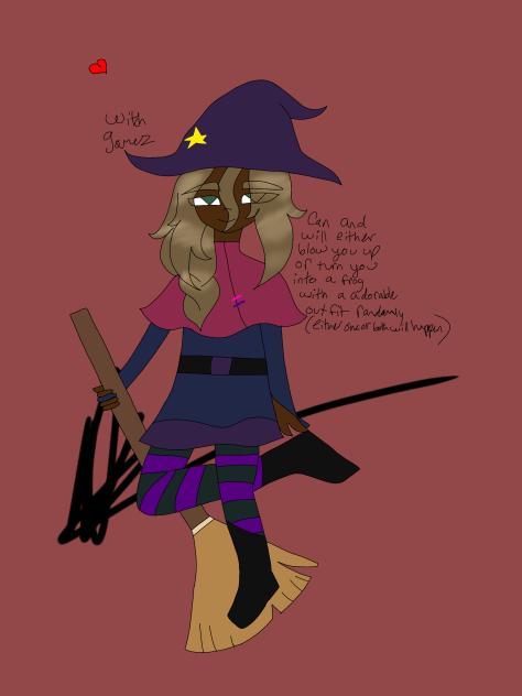 Gomez as a witch