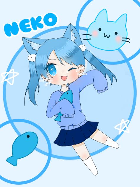 水色ねこちゃん