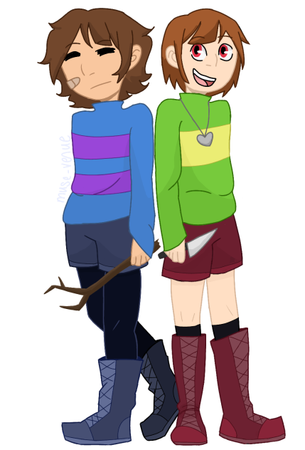 Undertale - Frisk and Chara - ibisPaint