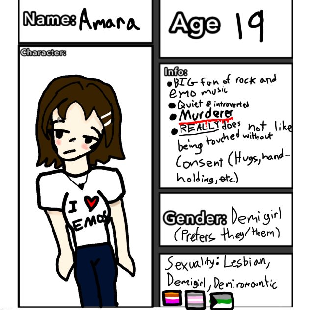 OC CHARACTER SHEET, AMARA ✨️ 💕