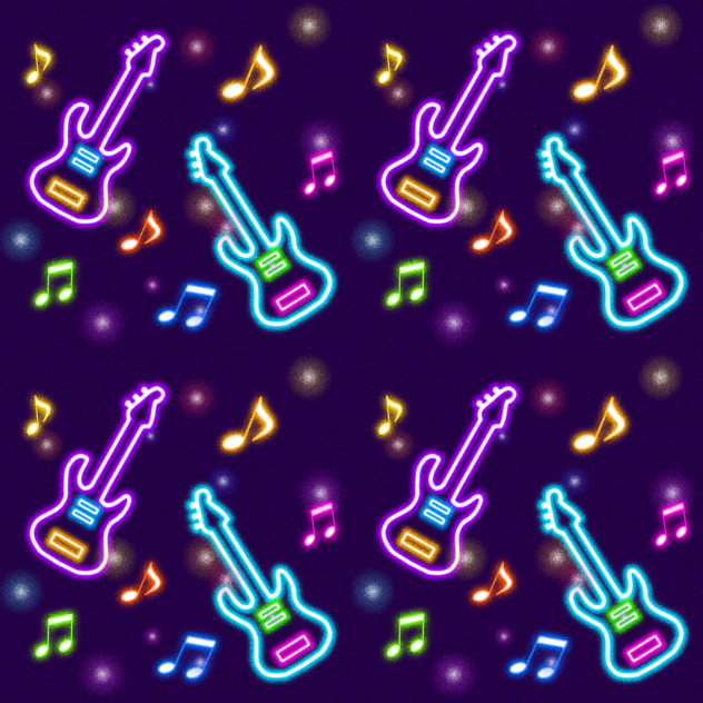 Guitar neon pattern
