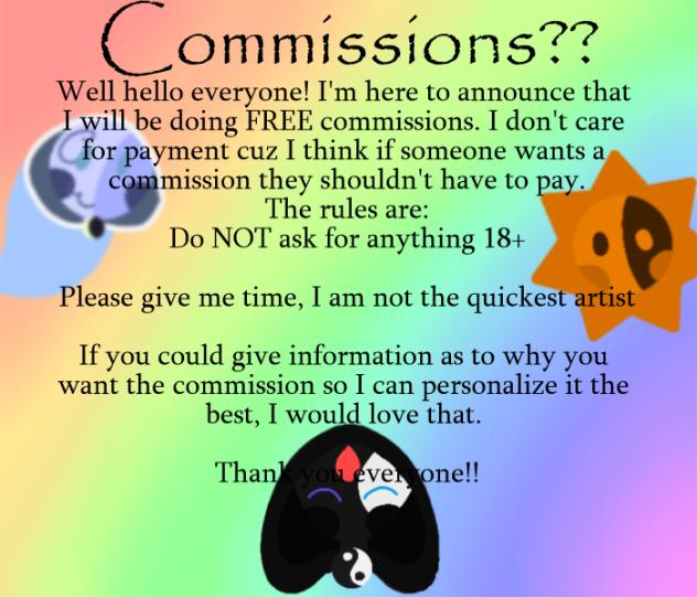 Commissions available March 1st