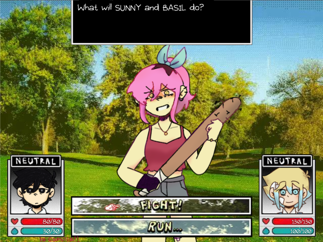 Sunny and Basil va aubrey (omori au)