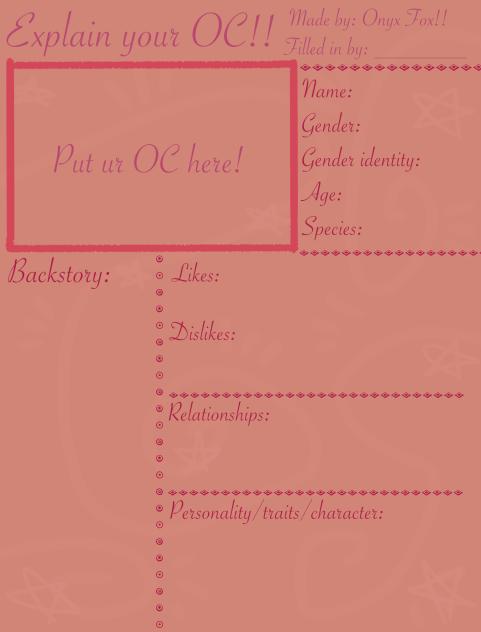 An OC template ⭐️ Explain your OC!!