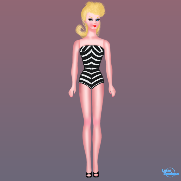 Barbie anos 50, desenho.