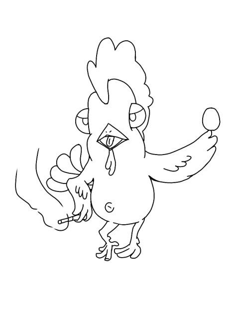 ニワトリ君　※線画