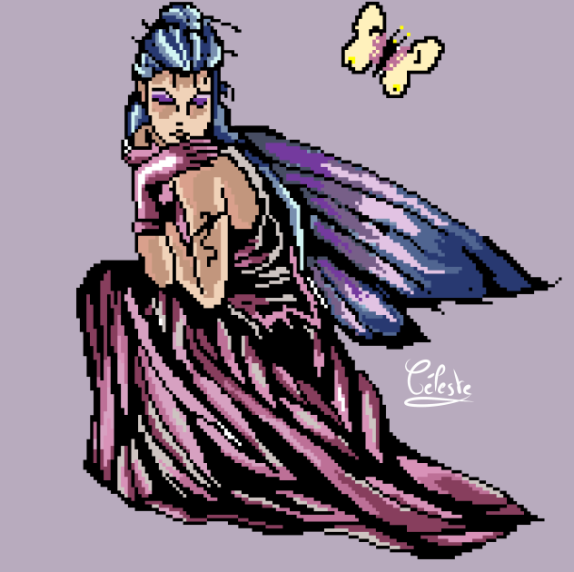 femme féerique en pixelart