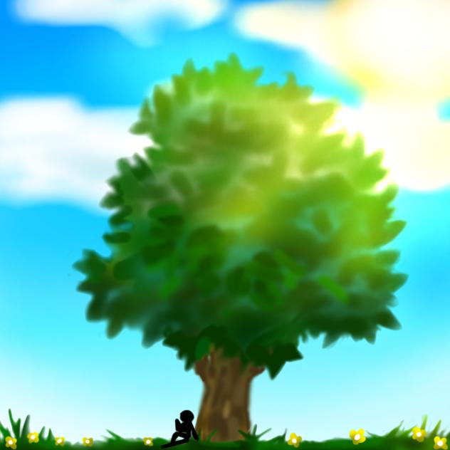 Blue skies, blossoming nature