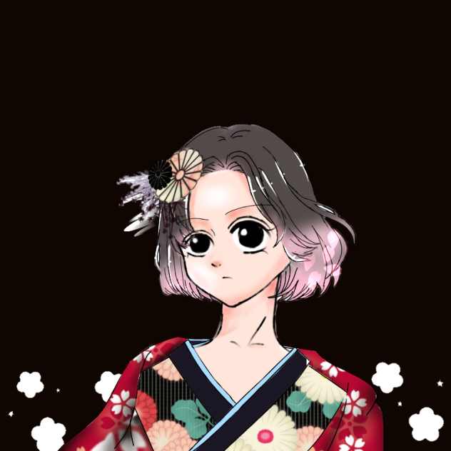着物ショートヘアガール