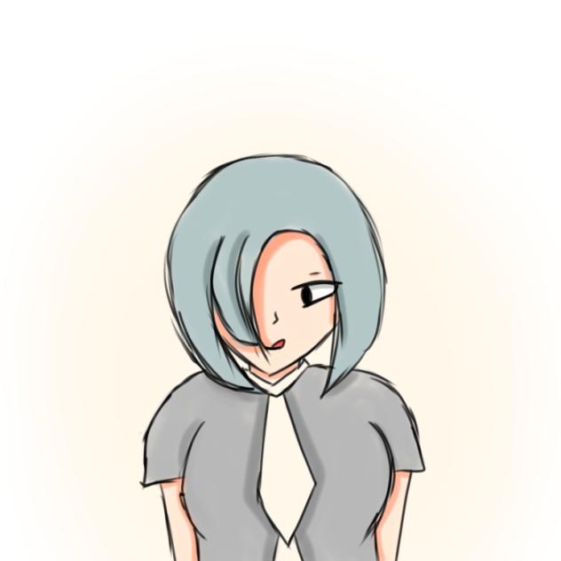 Colored coloring page anime girl