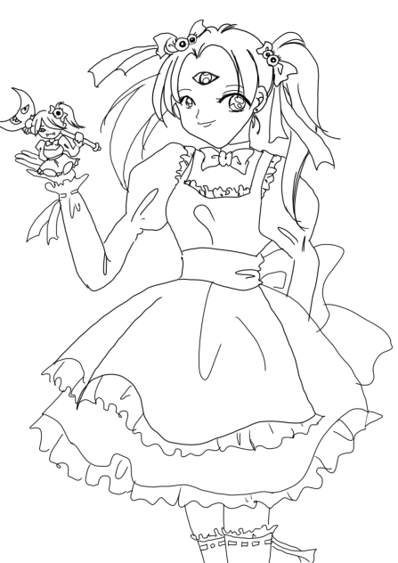 隣の悪魔さん　塗り絵