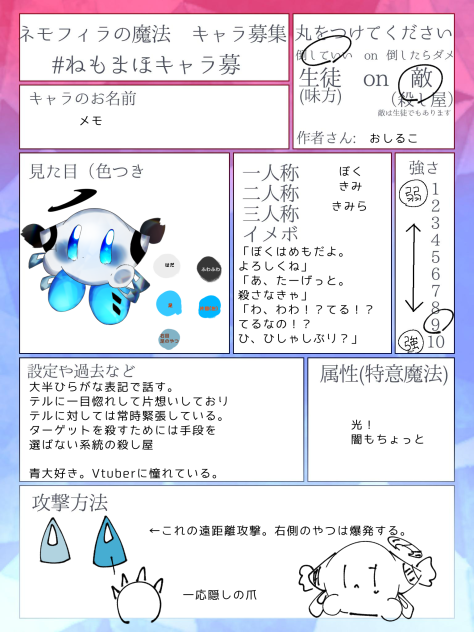 新ねもまほキャラ募