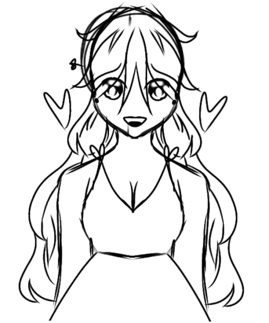 A Girl With flowy Hair Sketch
