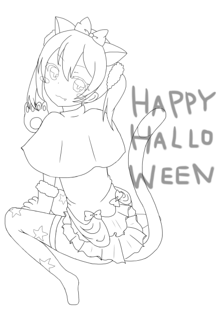 ハロウィンにこ線画