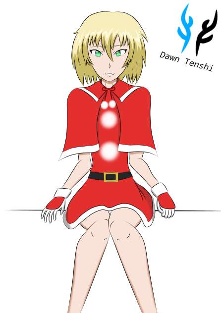 Chika con una vestimenta de navidad