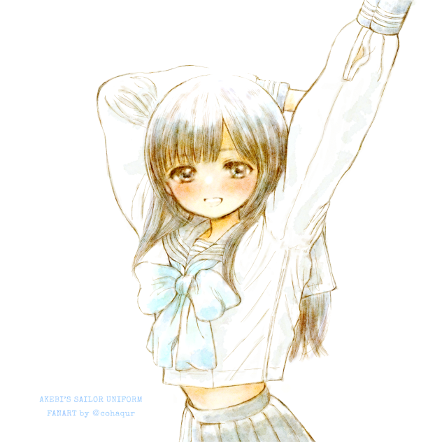 明日ちゃんのセーラー服ファンアートその35