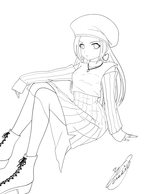 Longing for love（線画）