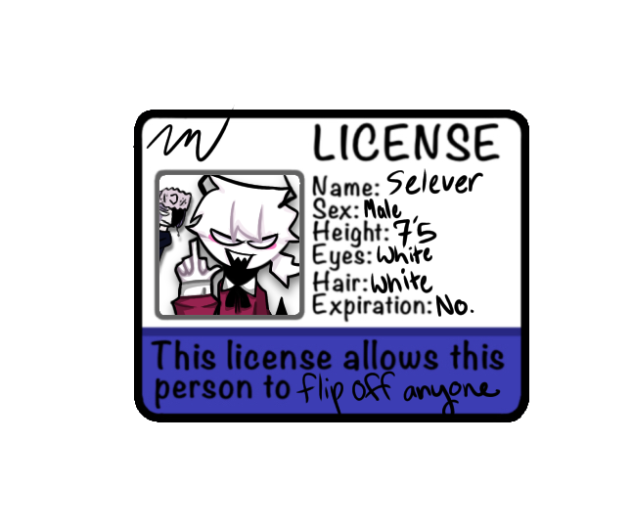 Selever’s License Card