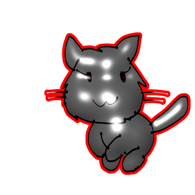 Shiny black cat
