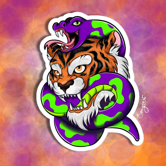Tiger snak tattoo